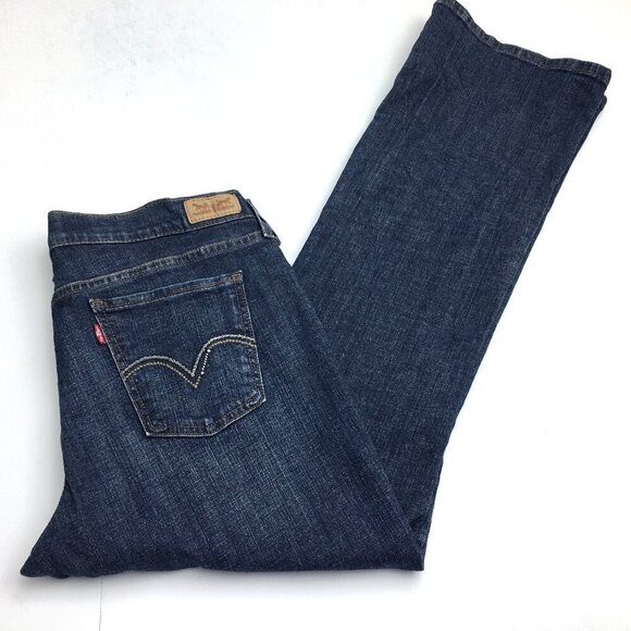 Levi's 515 Women's Jeans Boot Cut Dark Wash Stretch size 12 length 32" - Picture 1 of 11